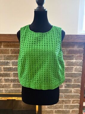 kate spade x Target Bright Green Eyelet Tank Top
